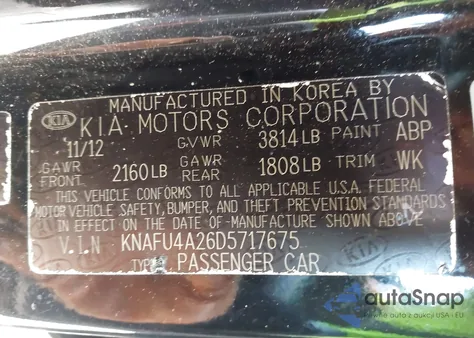 2013 Kia Forte Ex from USA, damaged, VIN KNAFU4A26D5717675